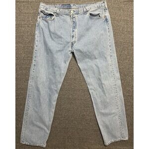 Vintage Levi's 501 Jeans 42x34 (38x32) Made In USA Faded Button Fly 90s